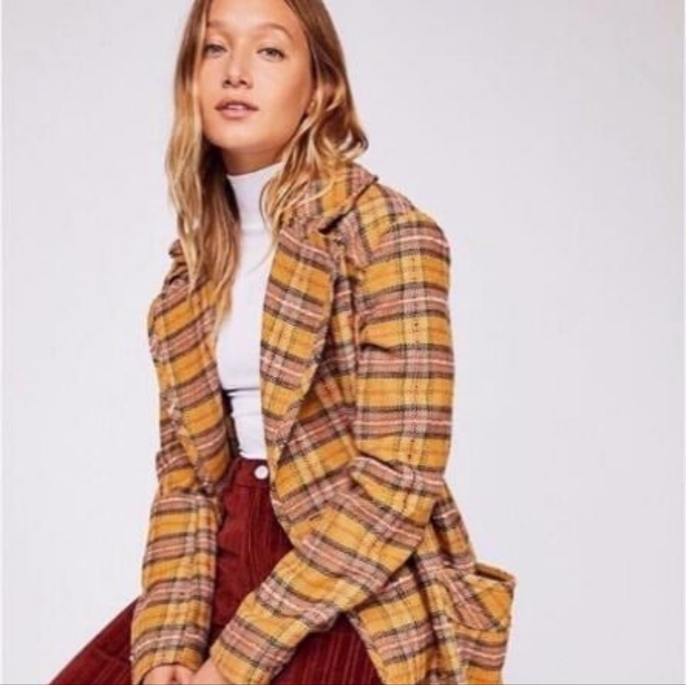 Free People Ciao B Plaid Coat
